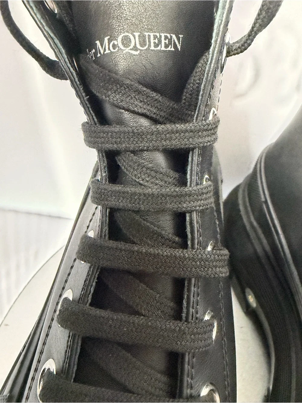 Alexander  McQueen  men’s Black High-Top Platform Boots size 42/9 new w/out tags